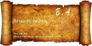 Brusch Arita névjegykártya